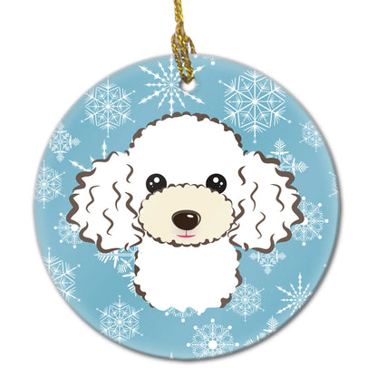 Snowflake Dog on Ceramic Ornament