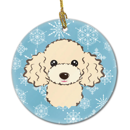 Snowflake Dog on Ceramic Ornament