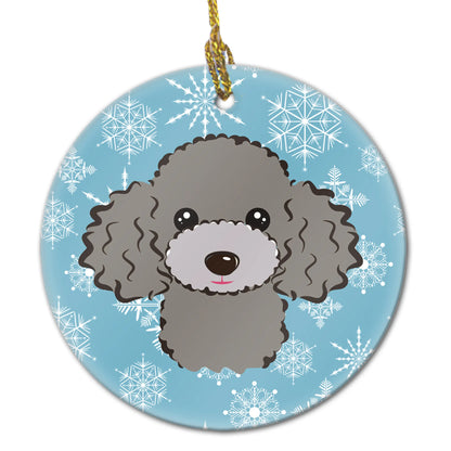 Snowflake Dog on Ceramic Ornament