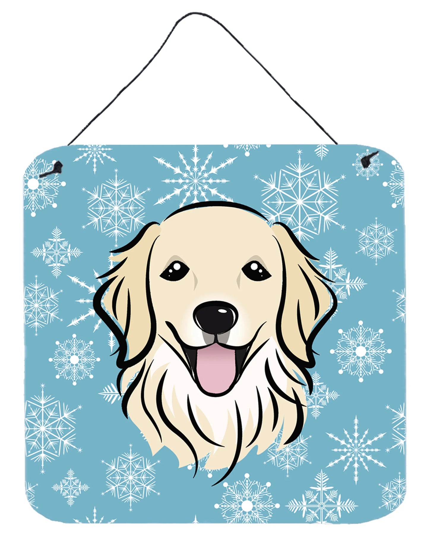 Snowflake Design with Dog Art Wall or Door Hanging Prints