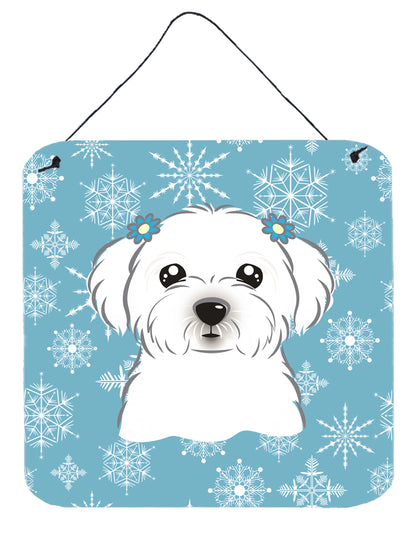 Snowflake Design with Dog Art Wall or Door Hanging Prints