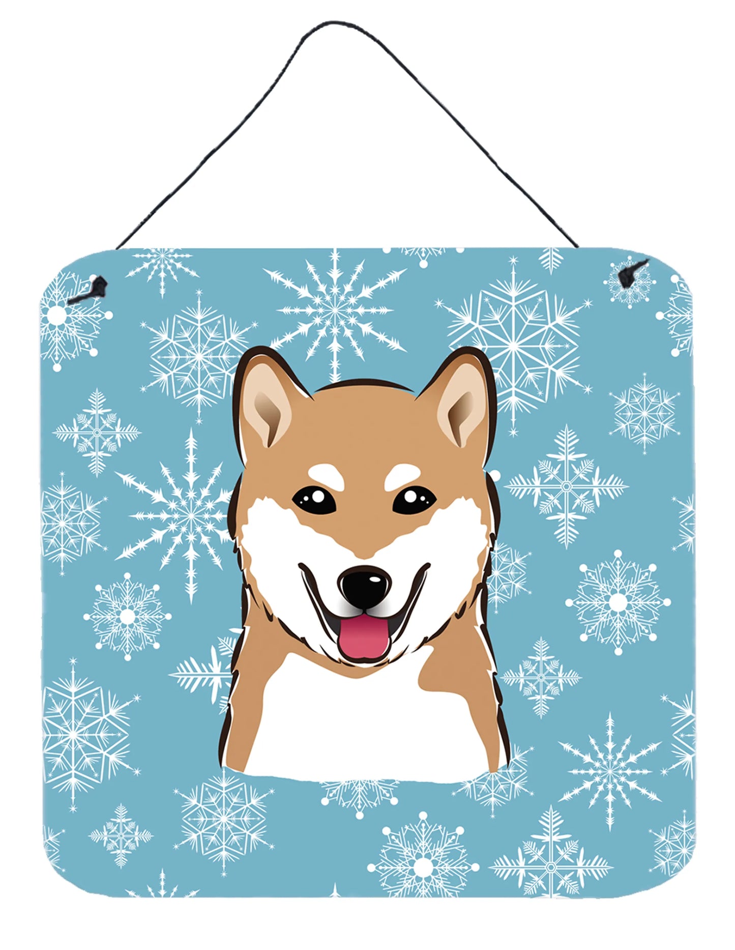 Snowflake Design with Dog Art Wall or Door Hanging Prints