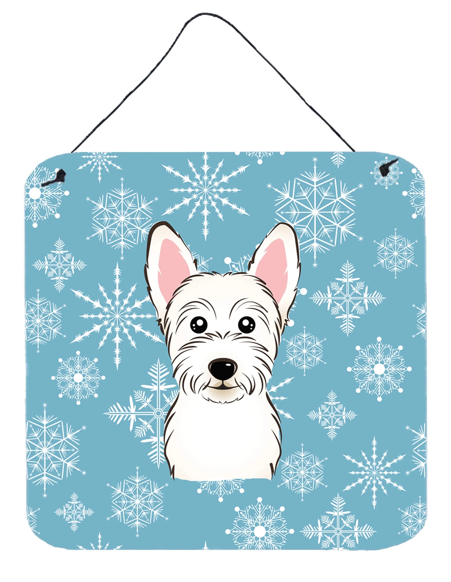 Snowflake Design with Dog Art Wall or Door Hanging Prints