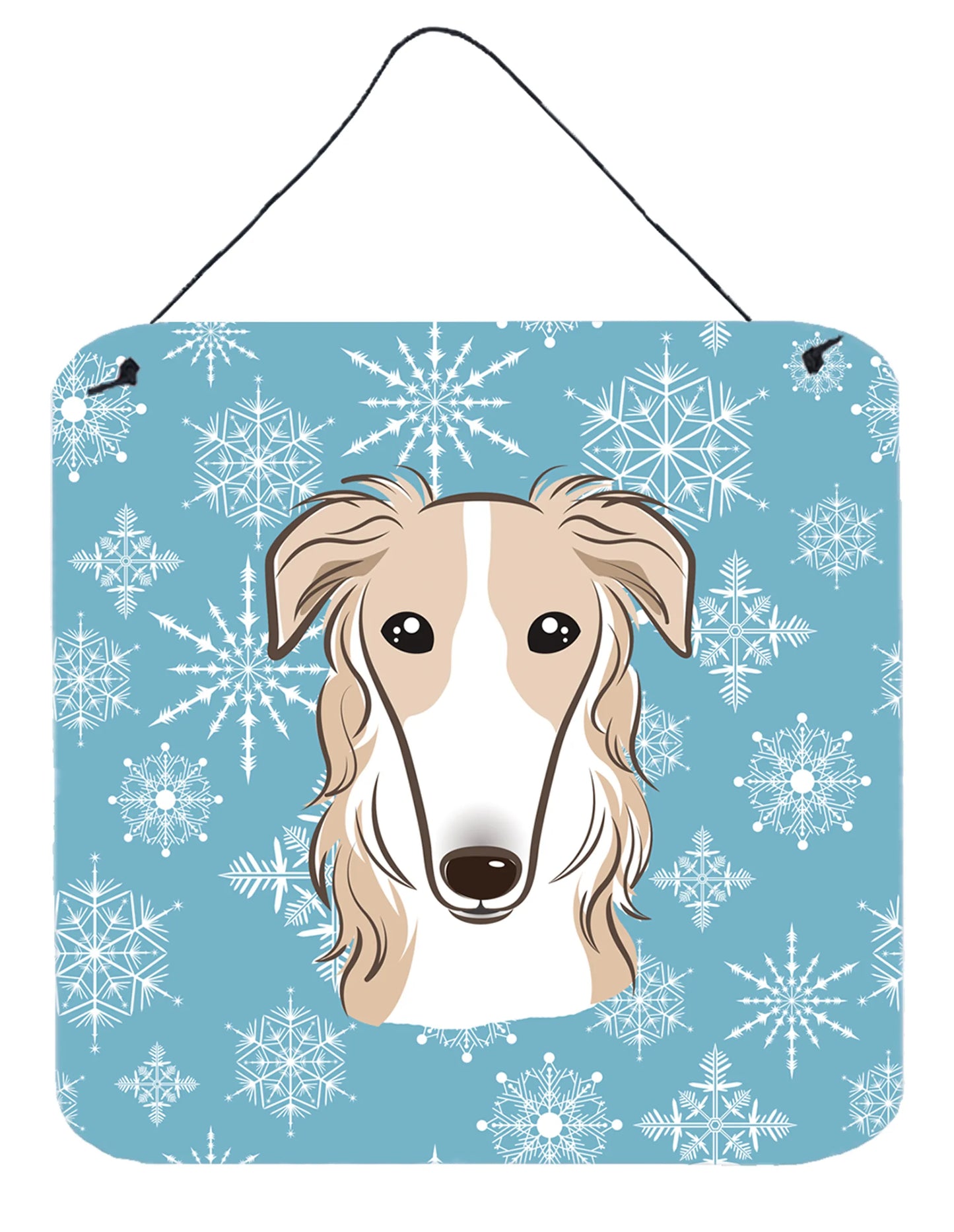 Snowflake Design with Dog Art Wall or Door Hanging Prints