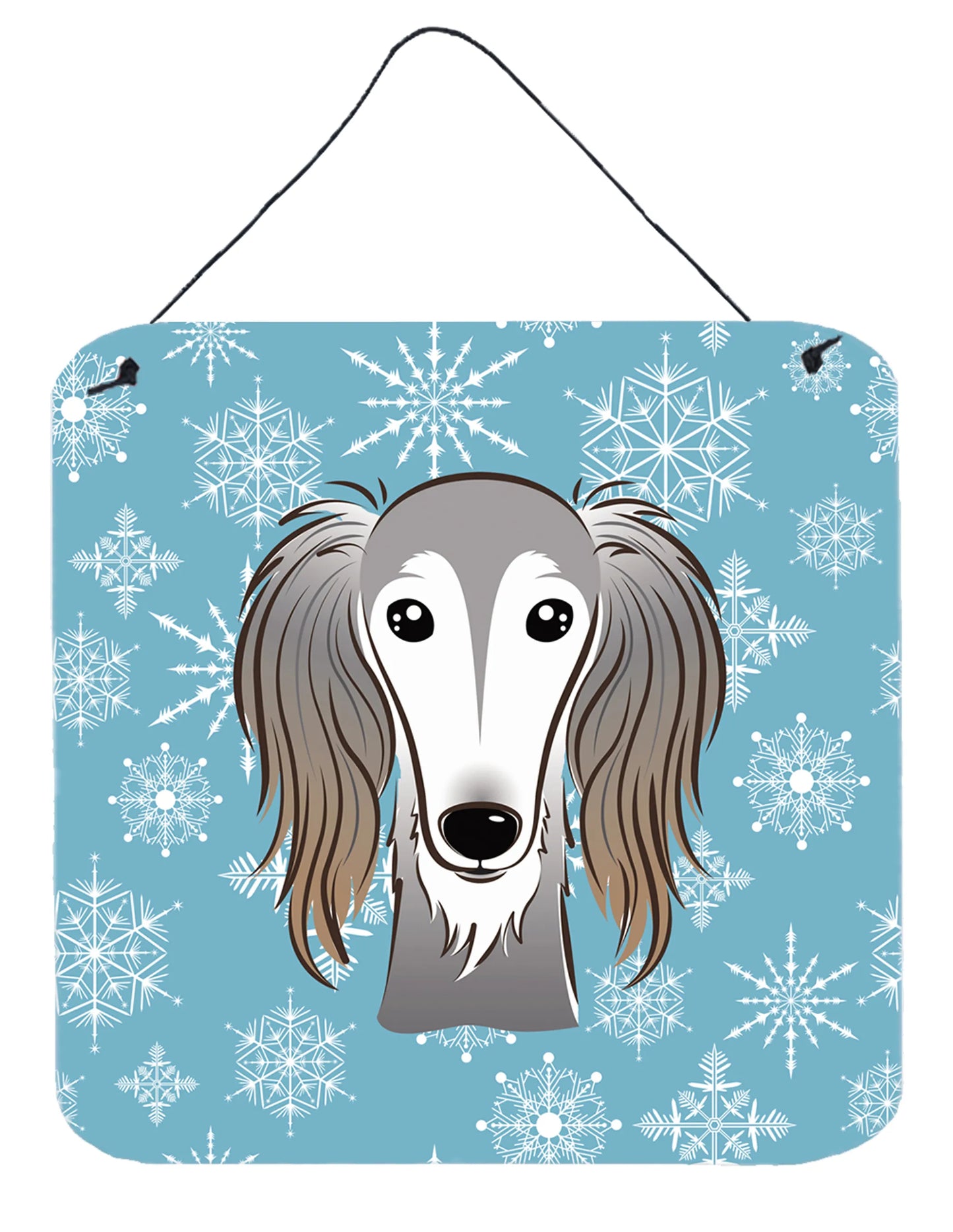 Snowflake Design with Dog Art Wall or Door Hanging Prints