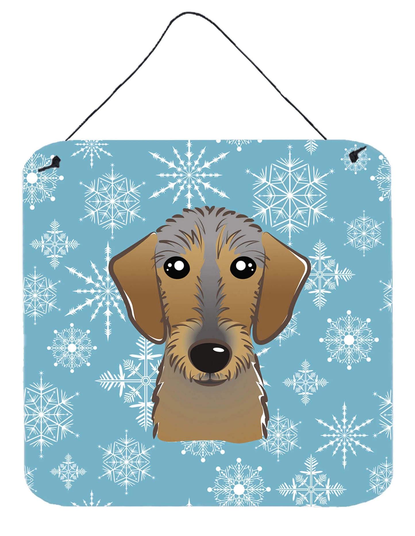 Snowflake Design with Dog Art Wall or Door Hanging Prints