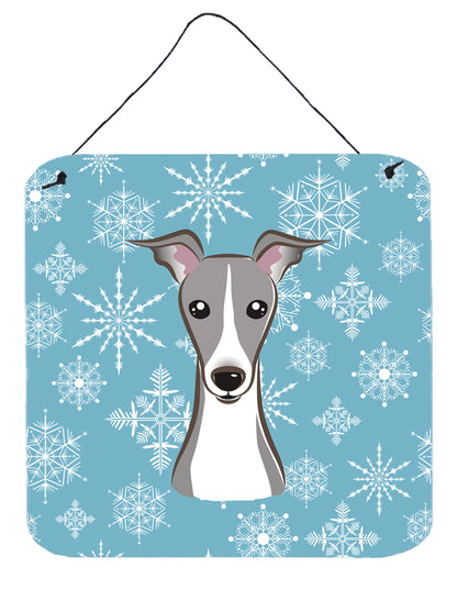 Snowflake Design with Dog Art Wall or Door Hanging Prints