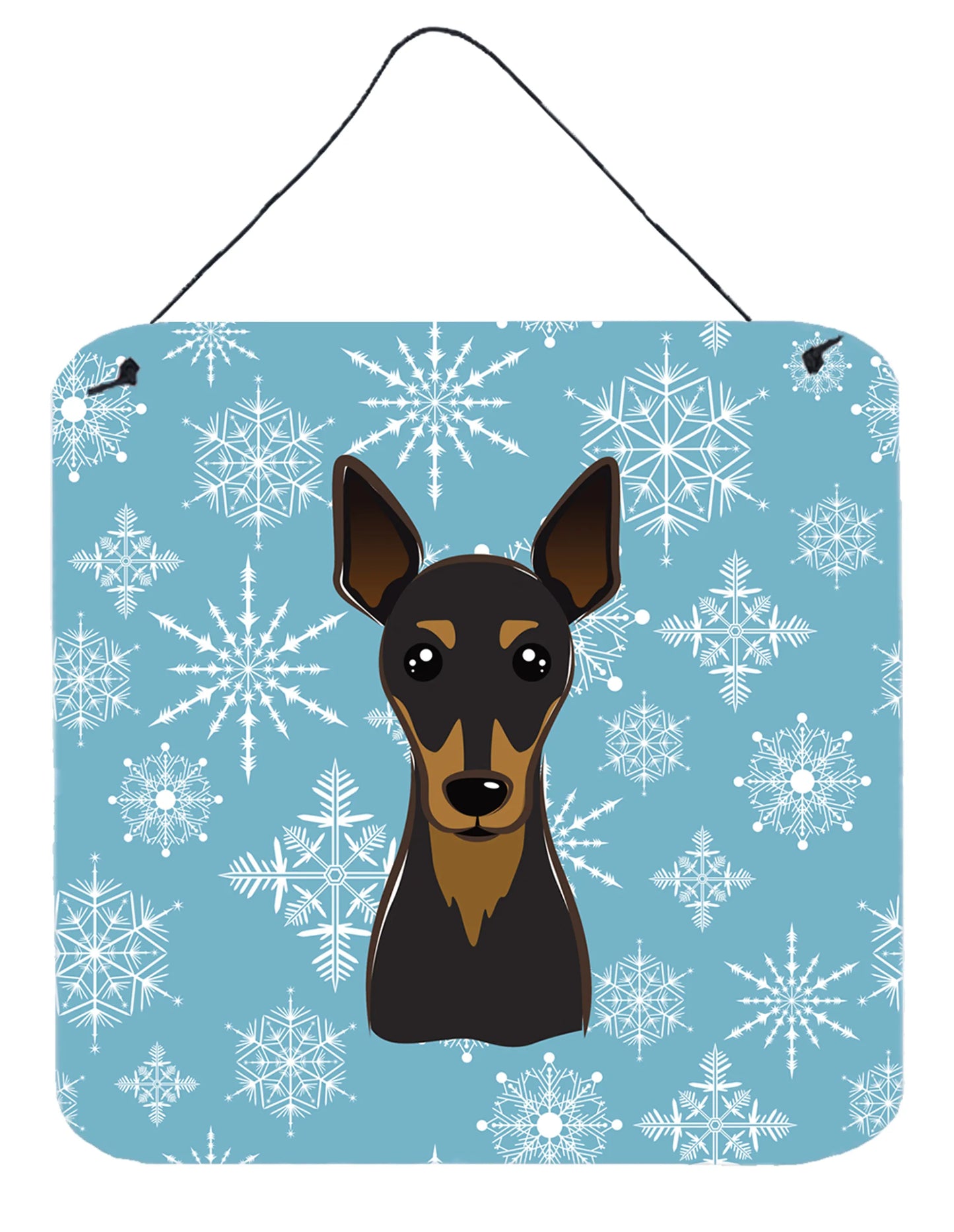 Snowflake Design with Dog Art Wall or Door Hanging Prints