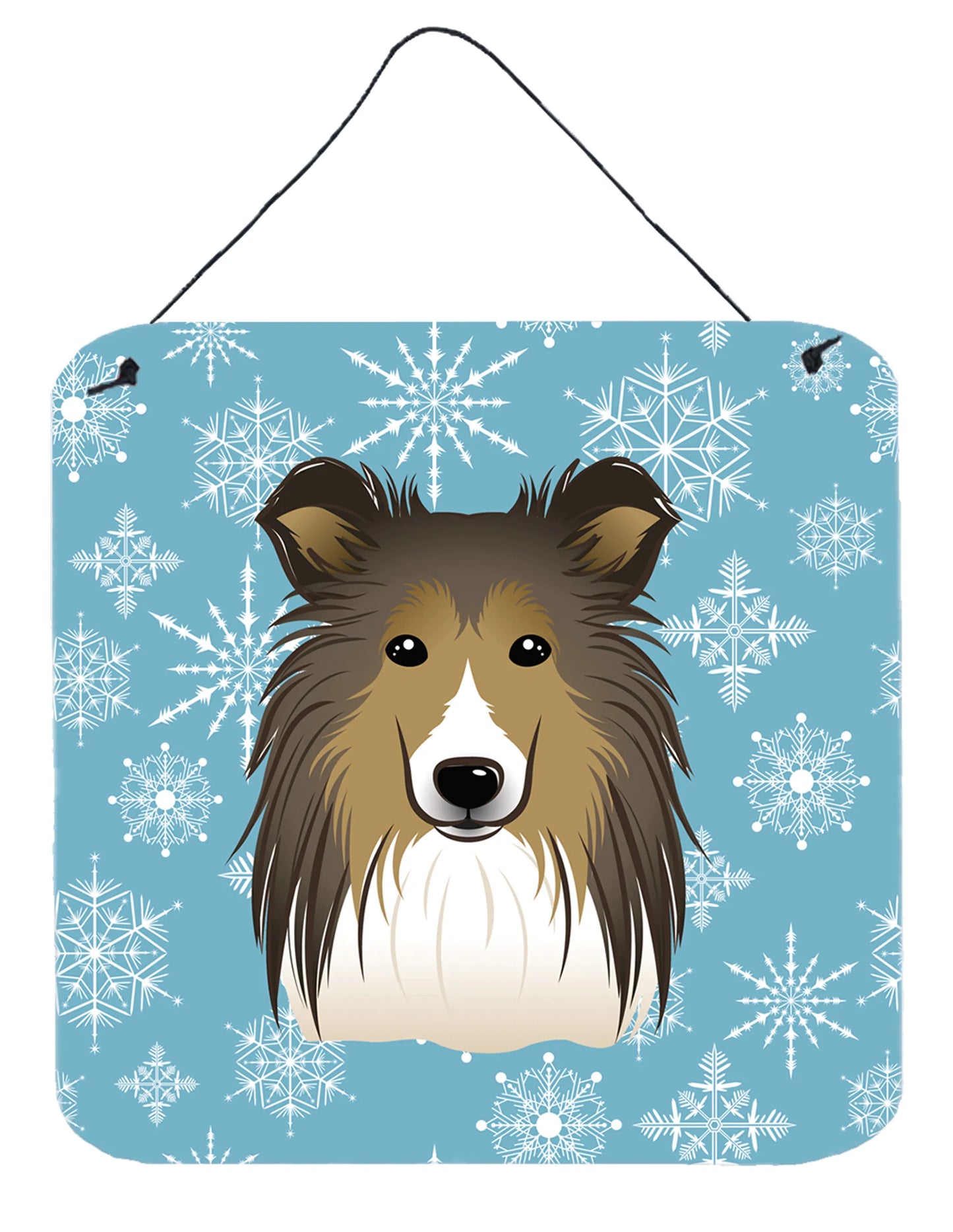 Snowflake Design with Dog Art Wall or Door Hanging Prints