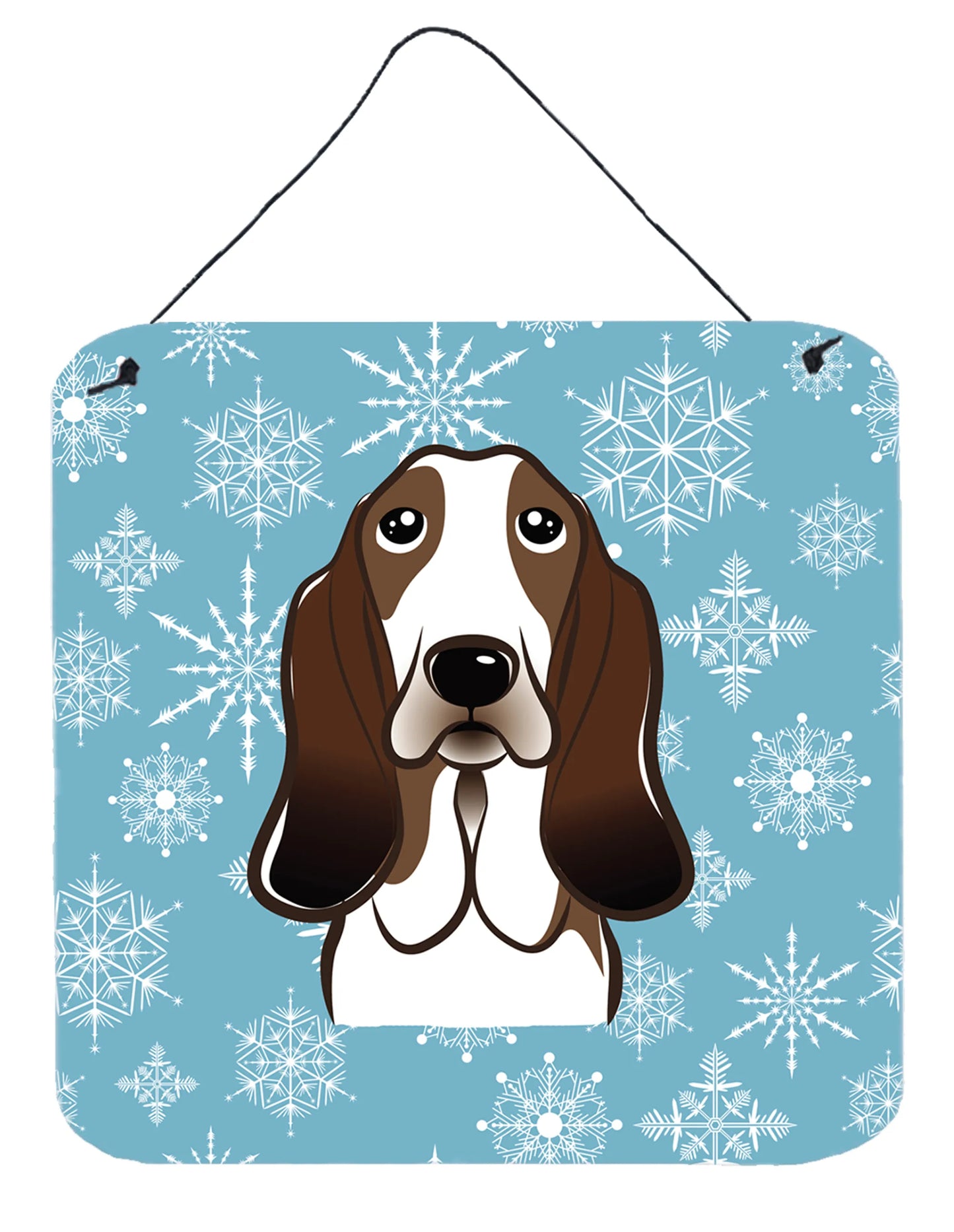 Snowflake Design with Dog Art Wall or Door Hanging Prints