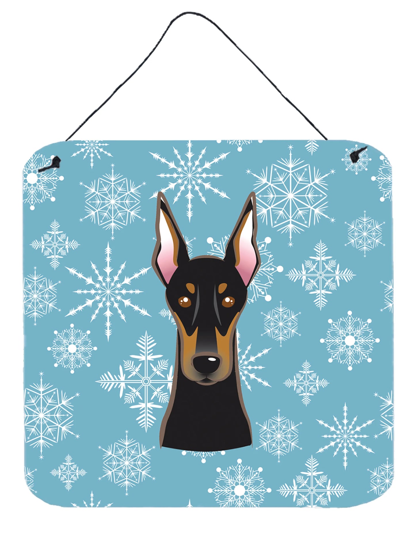 Snowflake Design with Dog Art Wall or Door Hanging Prints