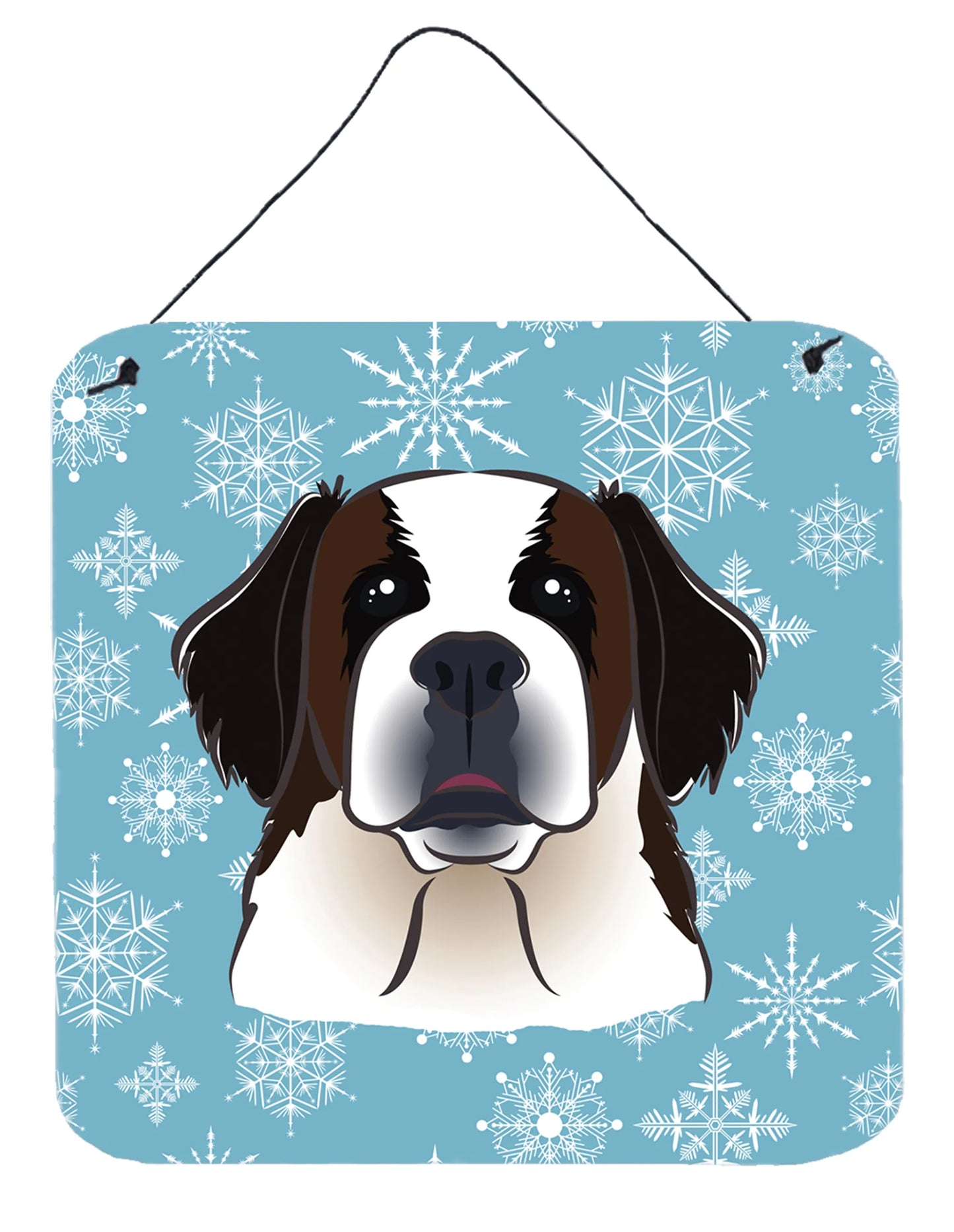 Snowflake Design with Dog Art Wall or Door Hanging Prints