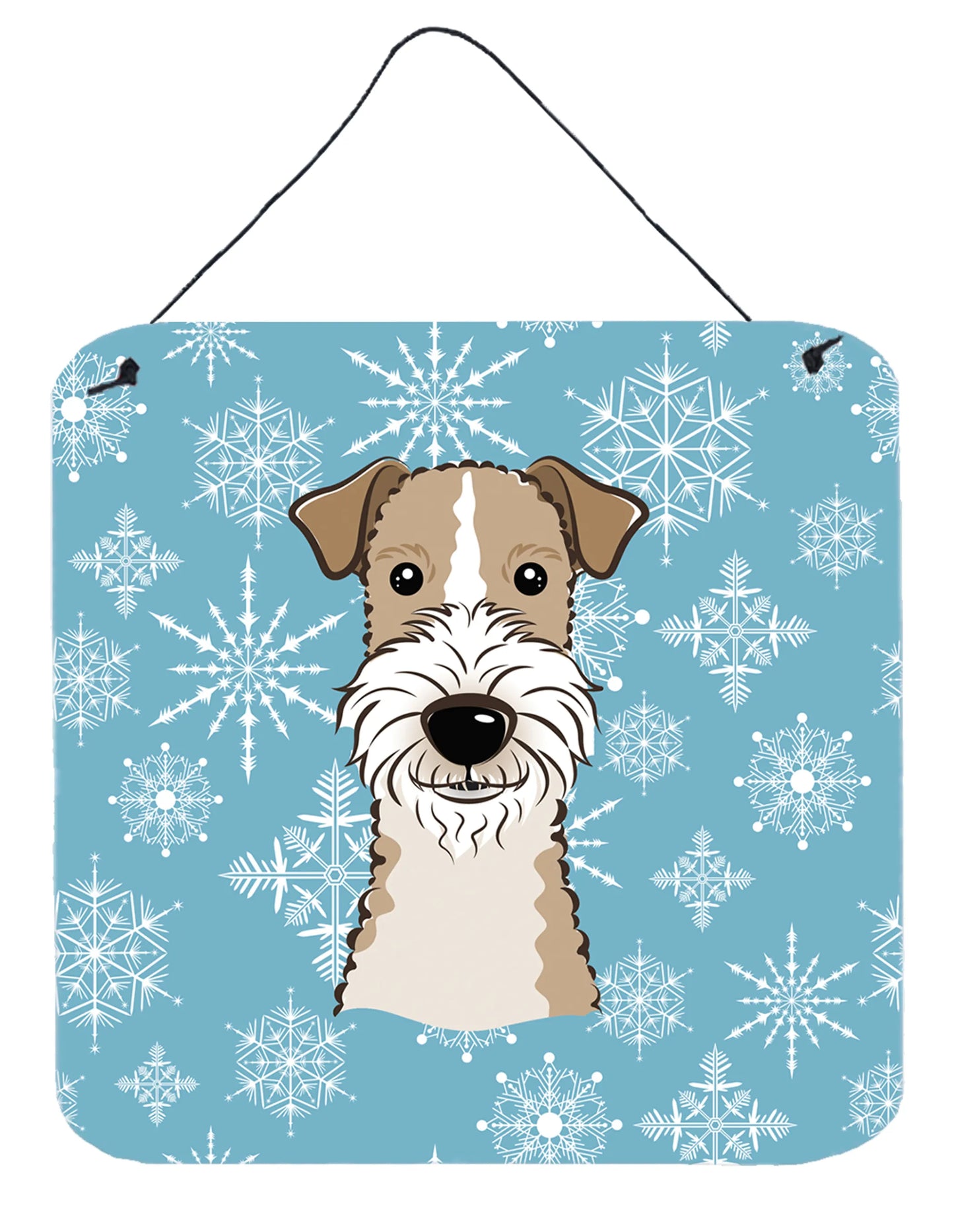 Snowflake Design with Dog Art Wall or Door Hanging Prints