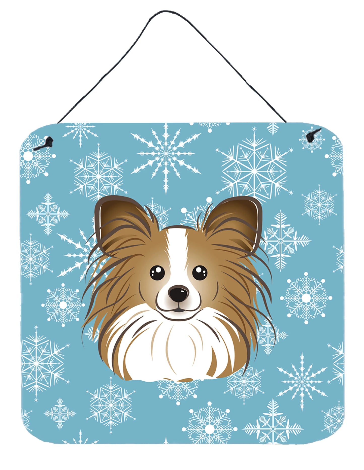 Snowflake Design with Dog Art Wall or Door Hanging Prints