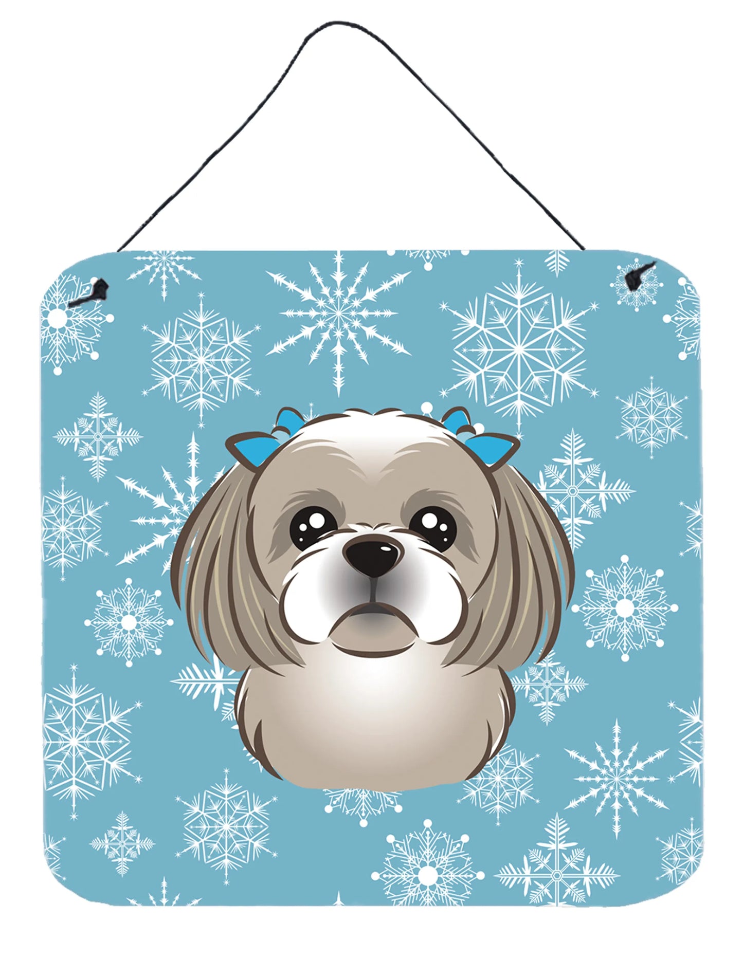 Snowflake Design with Dog Art Wall or Door Hanging Prints