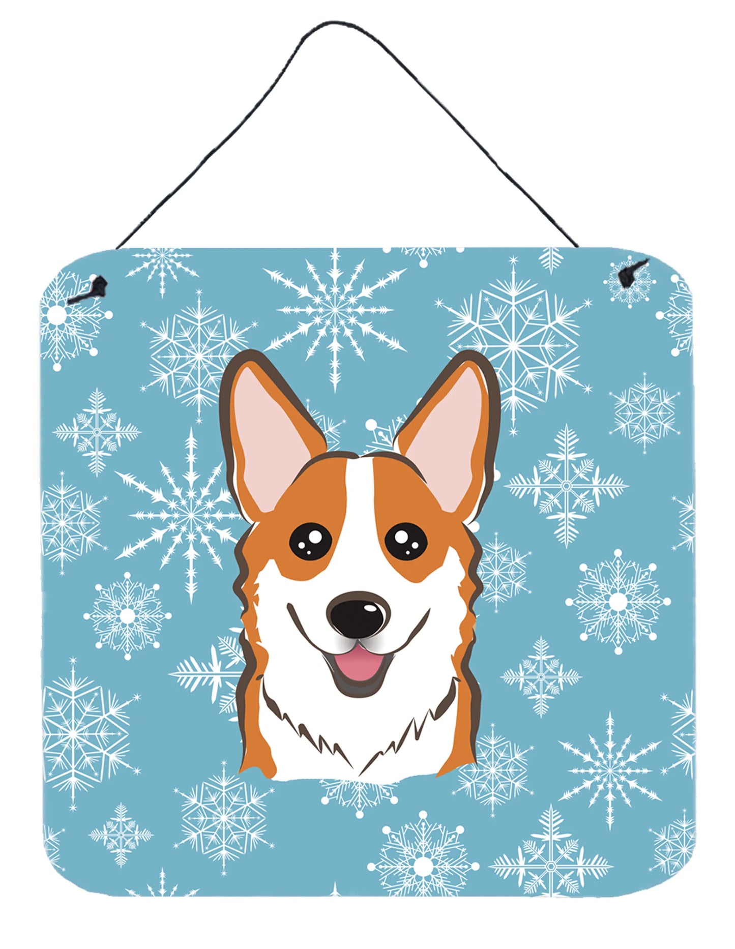 Snowflake Design with Dog Art Wall or Door Hanging Prints