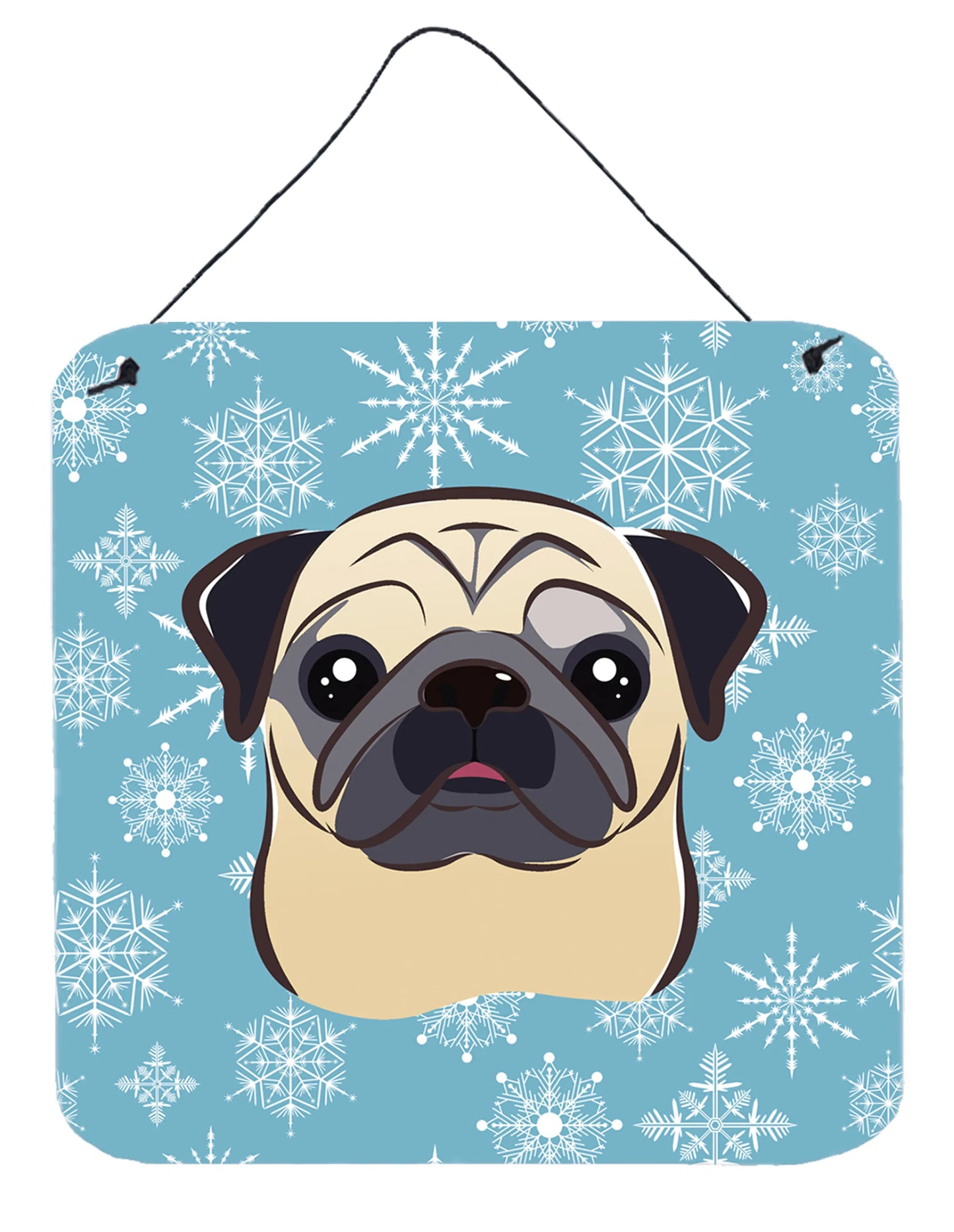 Snowflake Design with Dog Art Wall or Door Hanging Prints