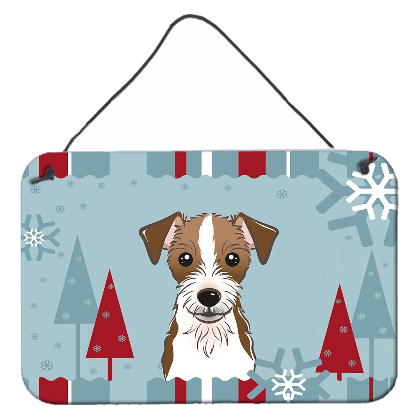 Winter Holiday Design with Dog Art Wall or Door Hanging Prints