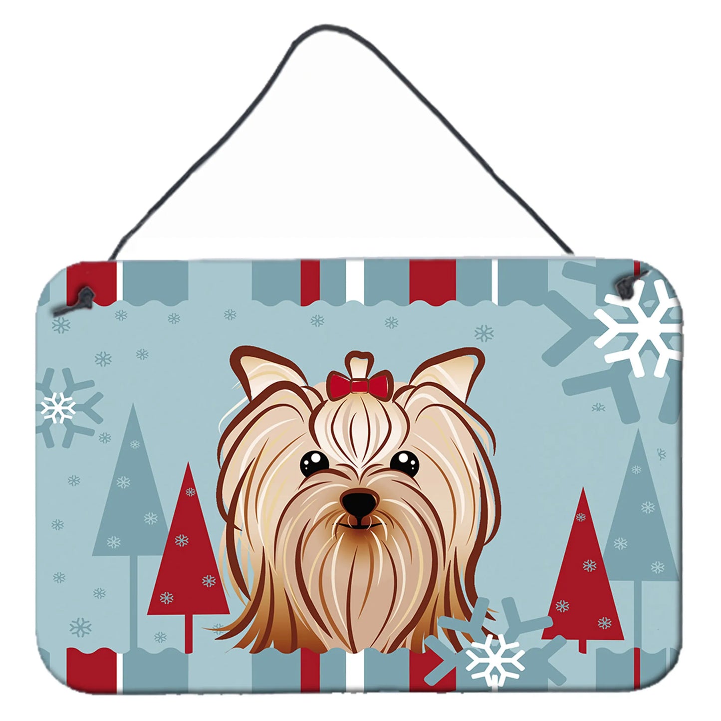 Winter Holiday Design with Dog Art Wall or Door Hanging Prints