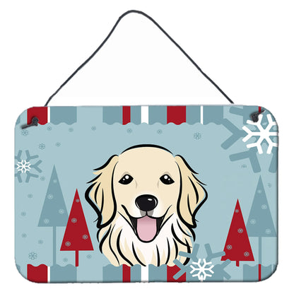 Winter Holiday Design with Dog Art Wall or Door Hanging Prints