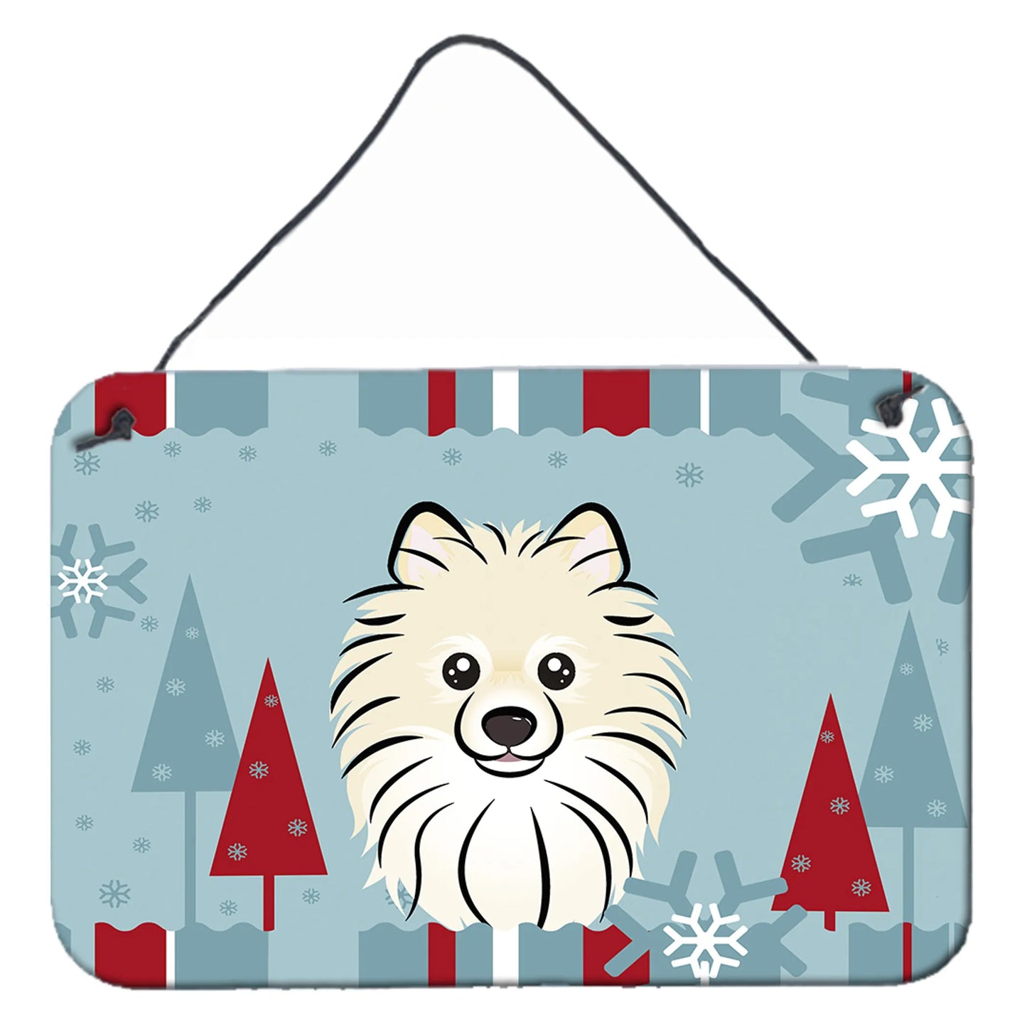 Winter Holiday Design with Dog Art Wall or Door Hanging Prints