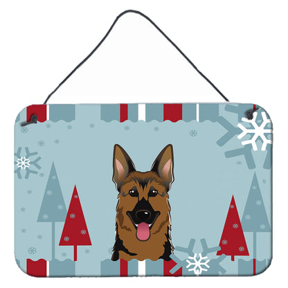 Winter Holiday Design with Dog Art Wall or Door Hanging Prints