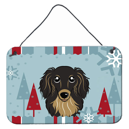 Winter Holiday Design with Dog Art Wall or Door Hanging Prints