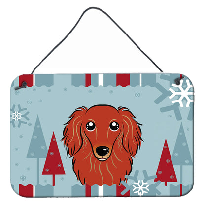 Winter Holiday Design with Dog Art Wall or Door Hanging Prints