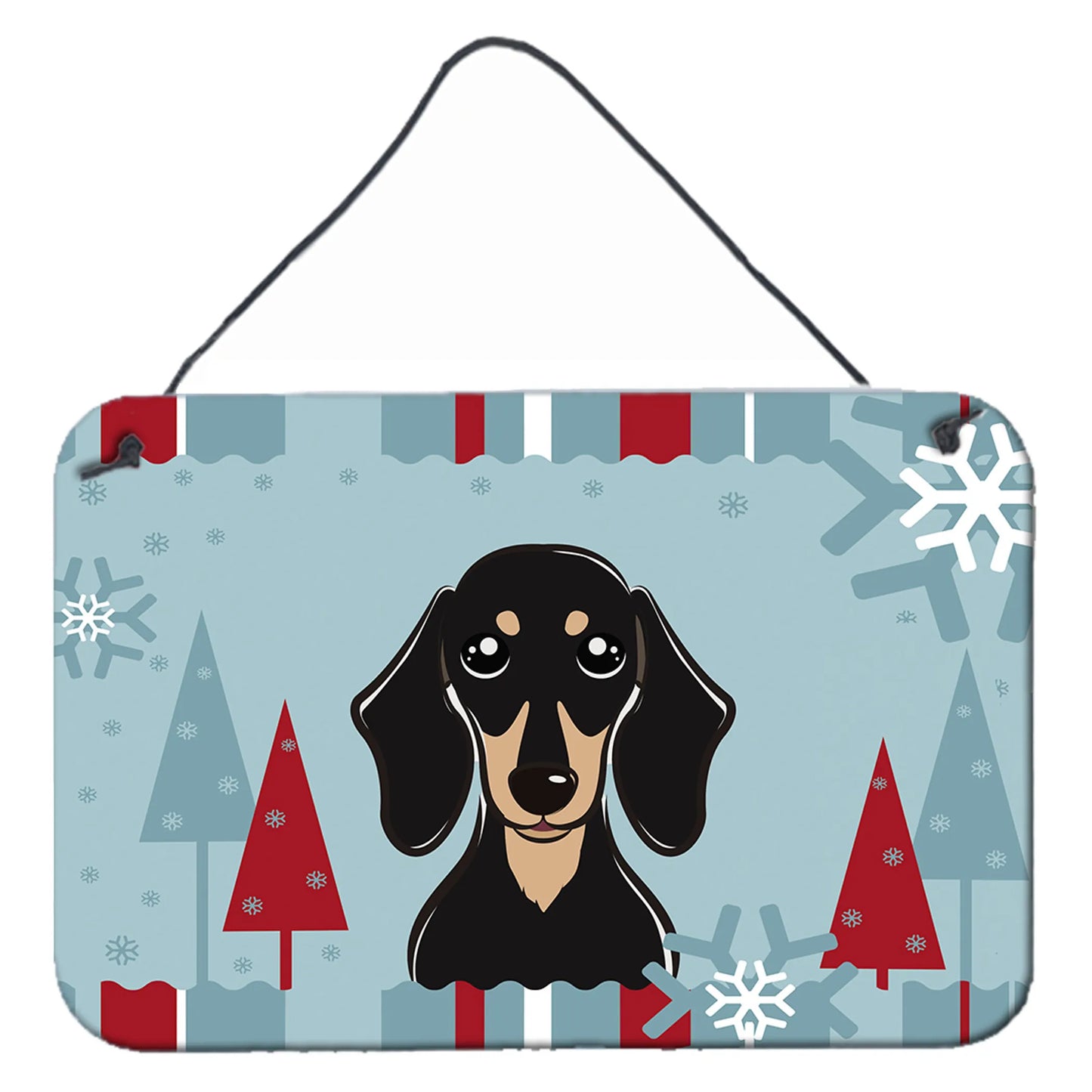 Winter Holiday Design with Dog Art Wall or Door Hanging Prints