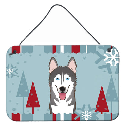 Winter Holiday Design with Dog Art Wall or Door Hanging Prints