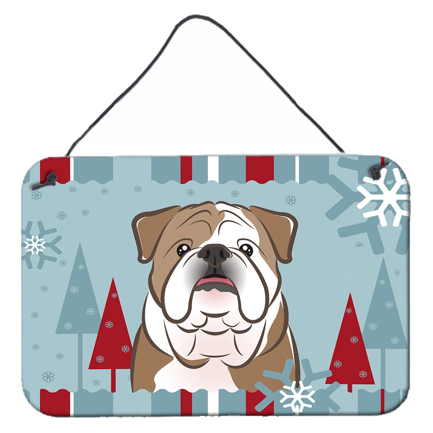 Winter Holiday Design with Dog Art Wall or Door Hanging Prints