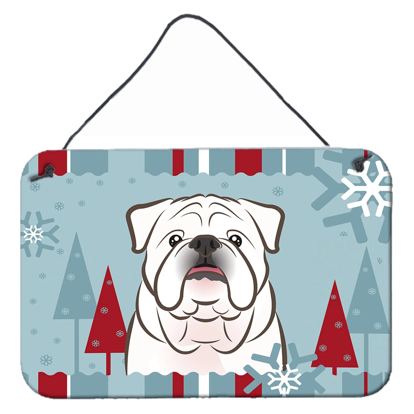 Winter Holiday Design with Dog Art Wall or Door Hanging Prints