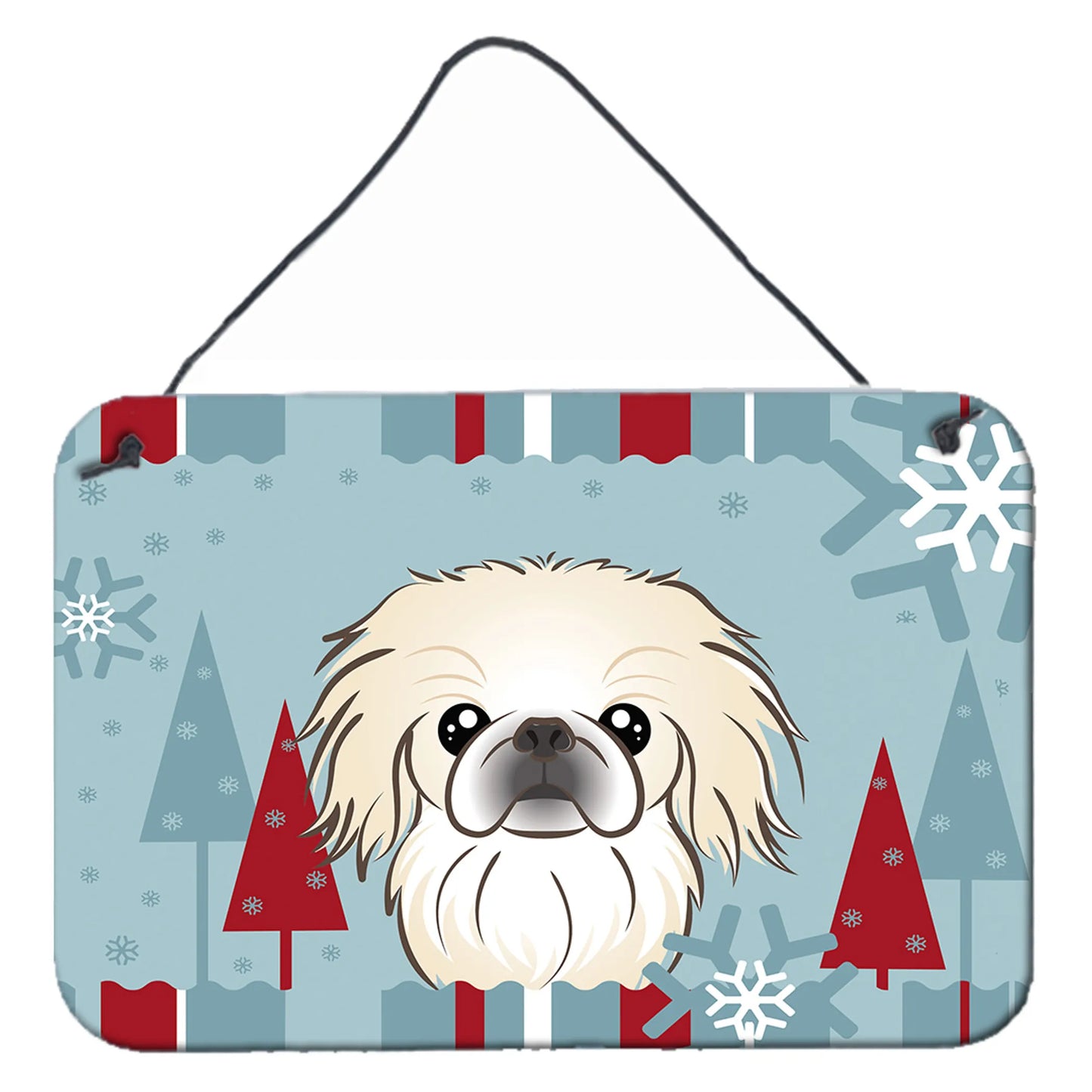 Winter Holiday Design with Dog Art Wall or Door Hanging Prints