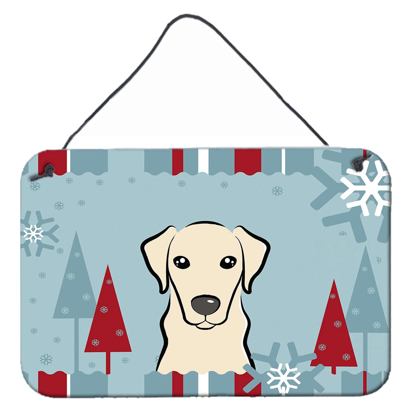 Winter Holiday Design with Dog Art Wall or Door Hanging Prints