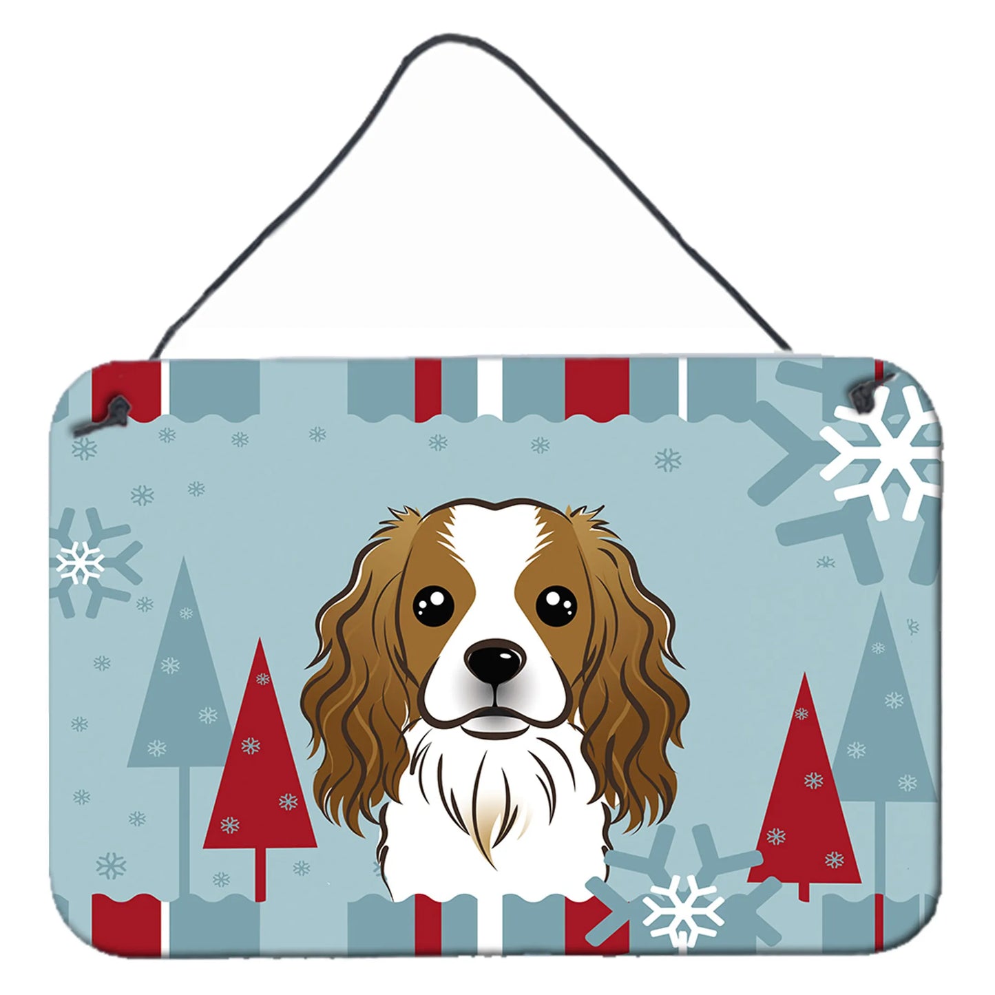 Winter Holiday Design with Dog Art Wall or Door Hanging Prints