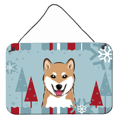 Winter Holiday Design with Dog Art Wall or Door Hanging Prints