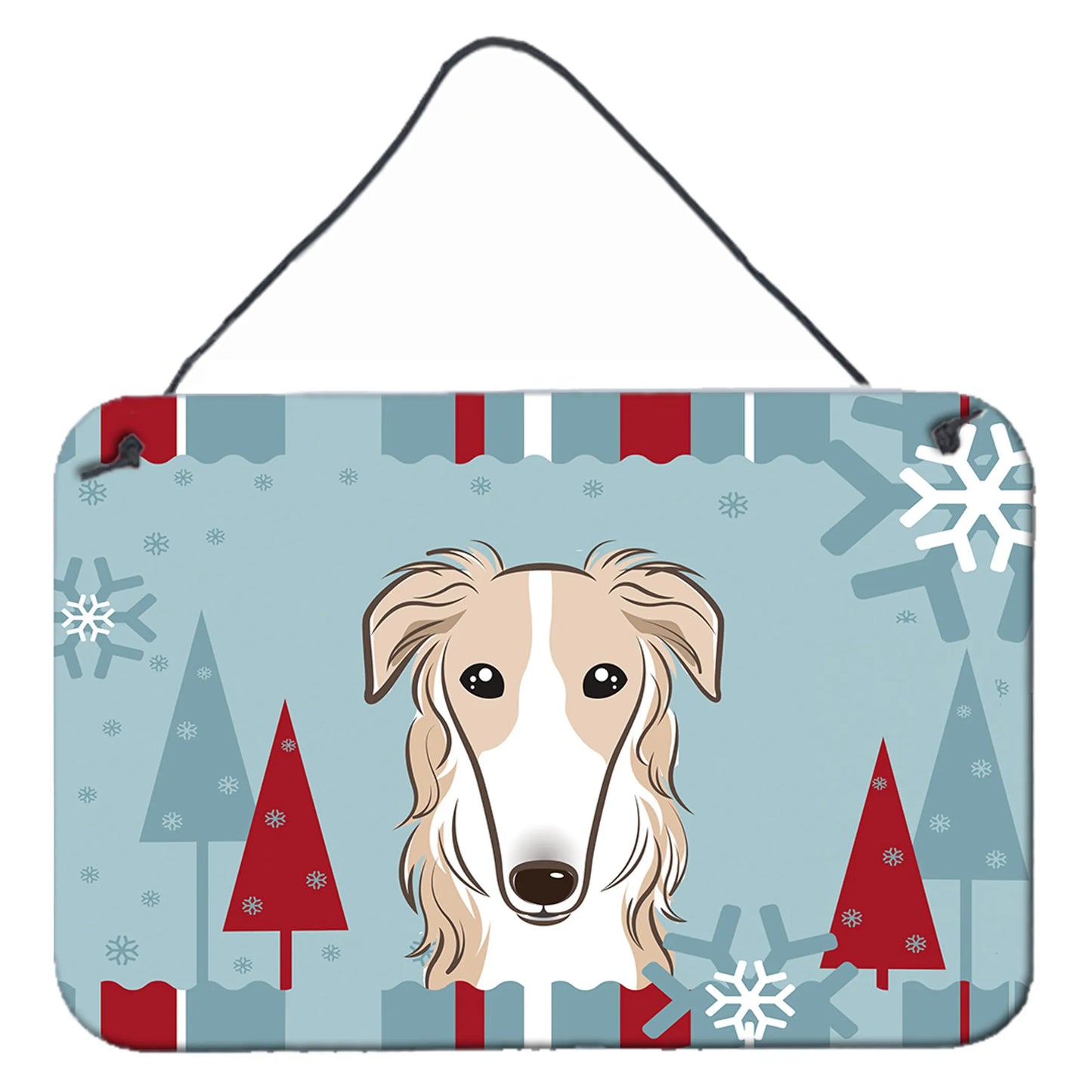 Winter Holiday Design with Dog Art Wall or Door Hanging Prints