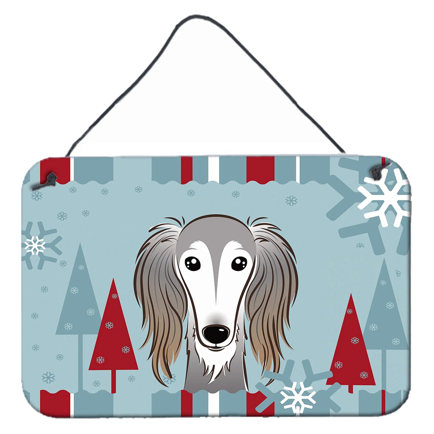 Winter Holiday Design with Dog Art Wall or Door Hanging Prints