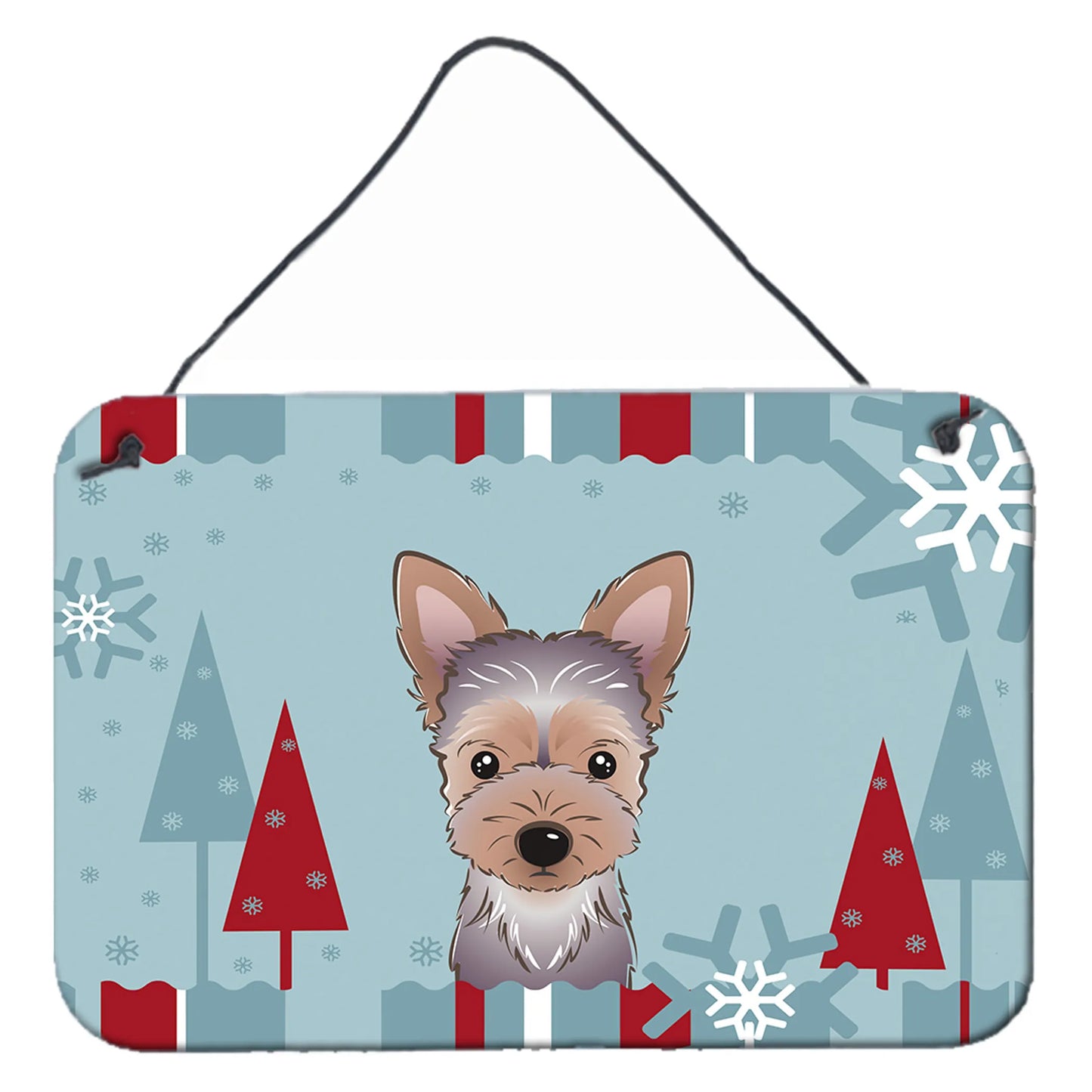 Winter Holiday Design with Dog Art Wall or Door Hanging Prints