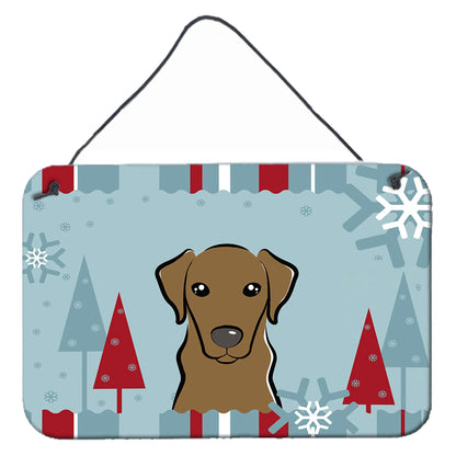 Winter Holiday Design with Dog Art Wall or Door Hanging Prints