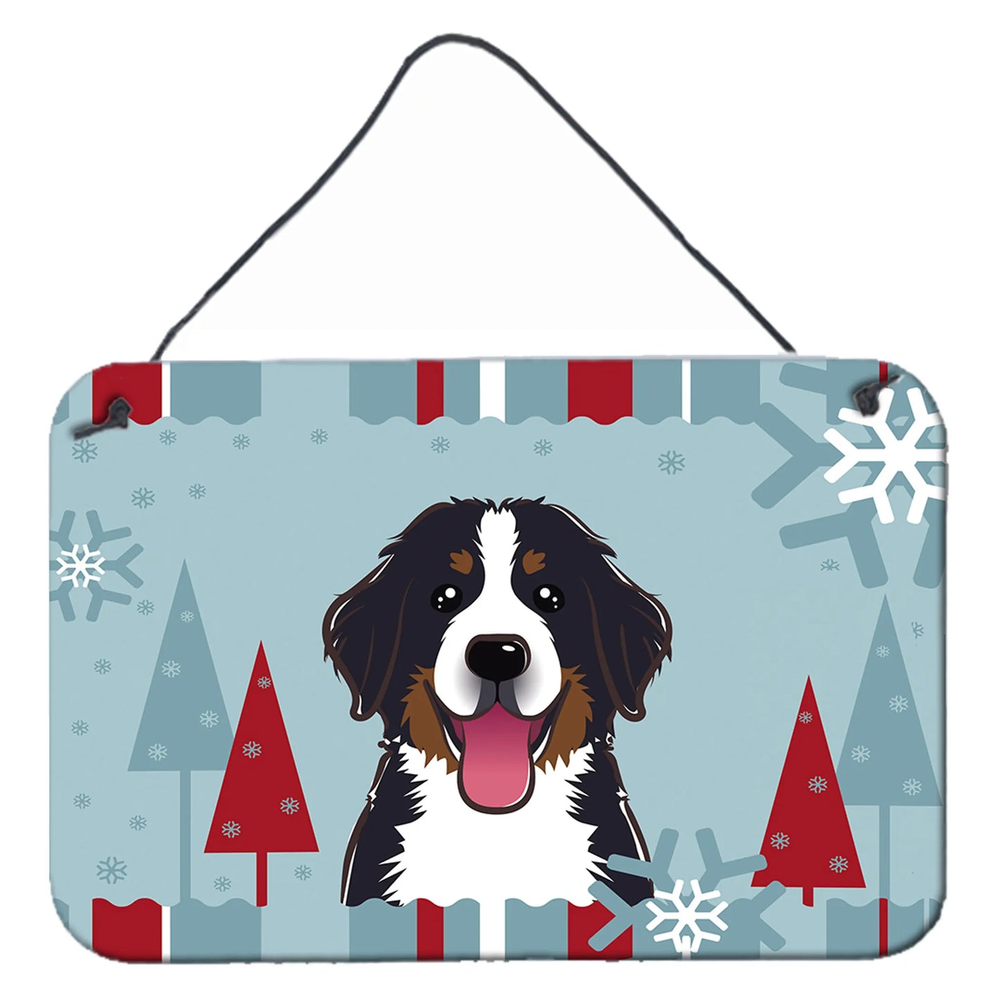 Winter Holiday Design with Dog Art Wall or Door Hanging Prints