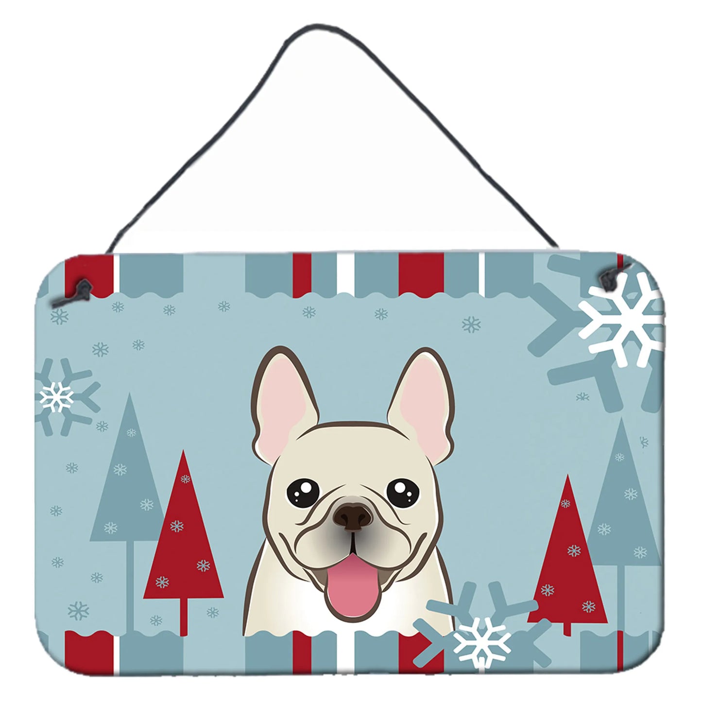 Winter Holiday Design with Dog Art Wall or Door Hanging Prints