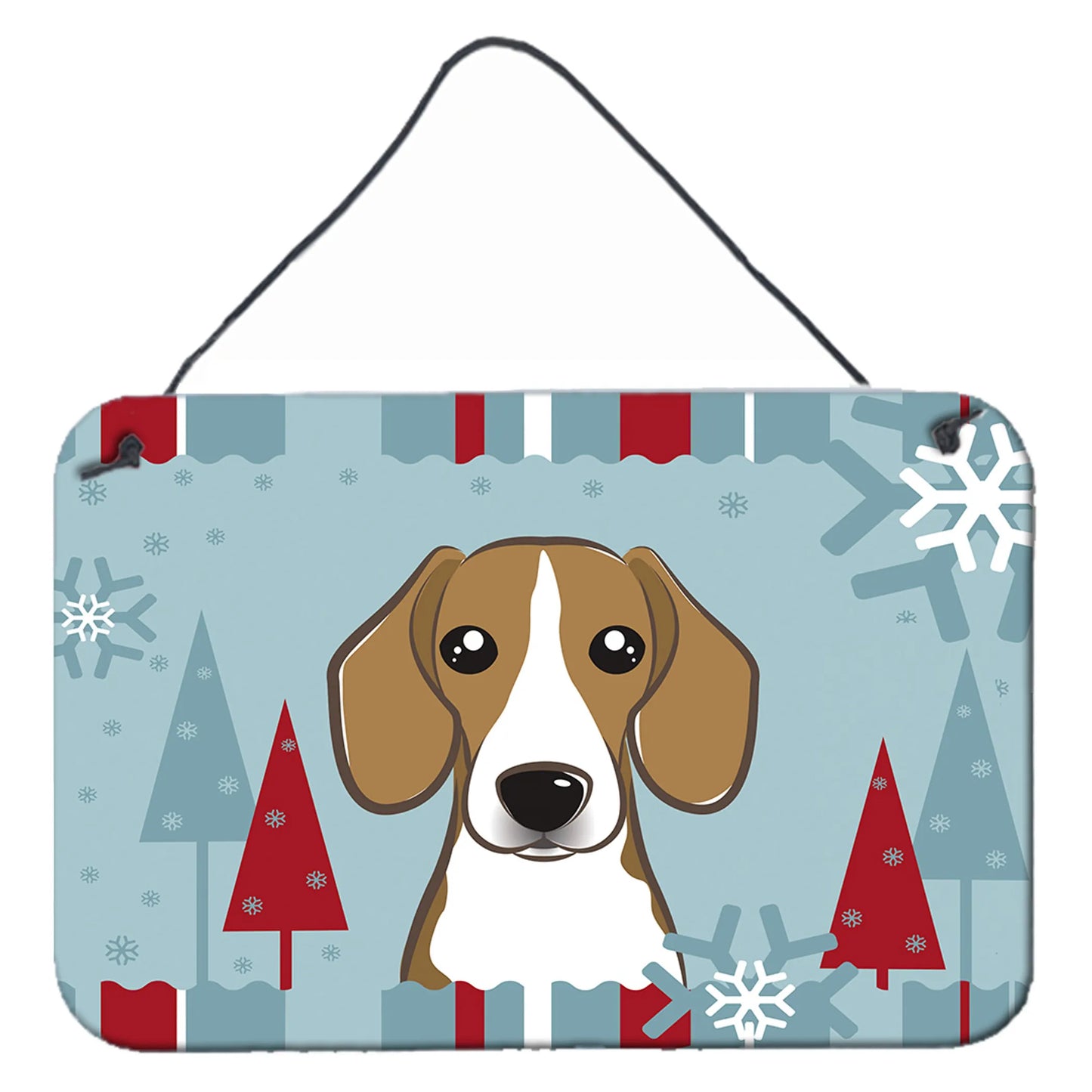 Winter Holiday Design with Dog Art Wall or Door Hanging Prints