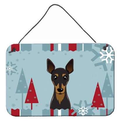 Winter Holiday Design with Dog Art Wall or Door Hanging Prints