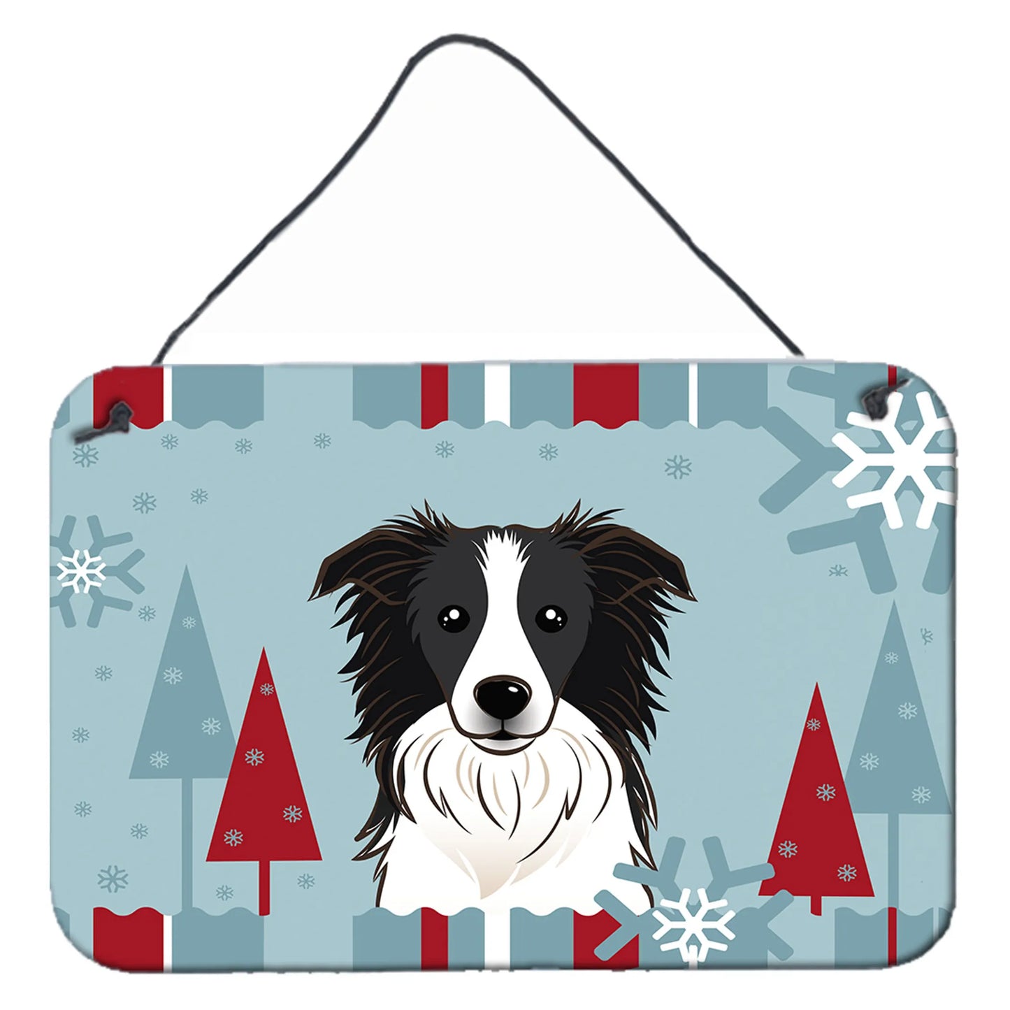 Winter Holiday Design with Dog Art Wall or Door Hanging Prints