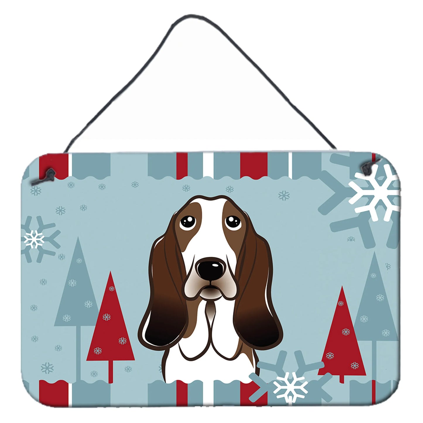 Winter Holiday Design with Dog Art Wall or Door Hanging Prints