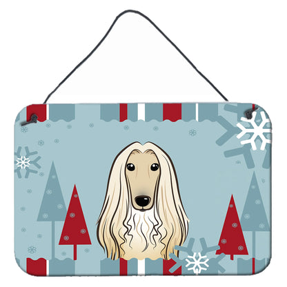 Winter Holiday Design with Dog Art Wall or Door Hanging Prints