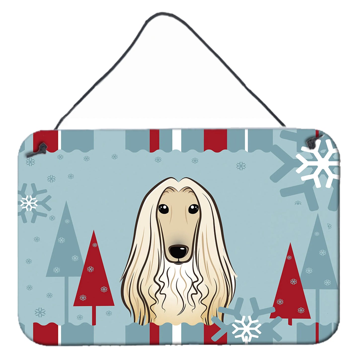 Winter Holiday Design with Dog Art Wall or Door Hanging Prints