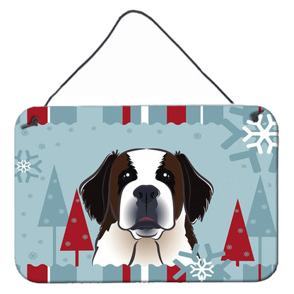 Winter Holiday Design with Dog Art Wall or Door Hanging Prints