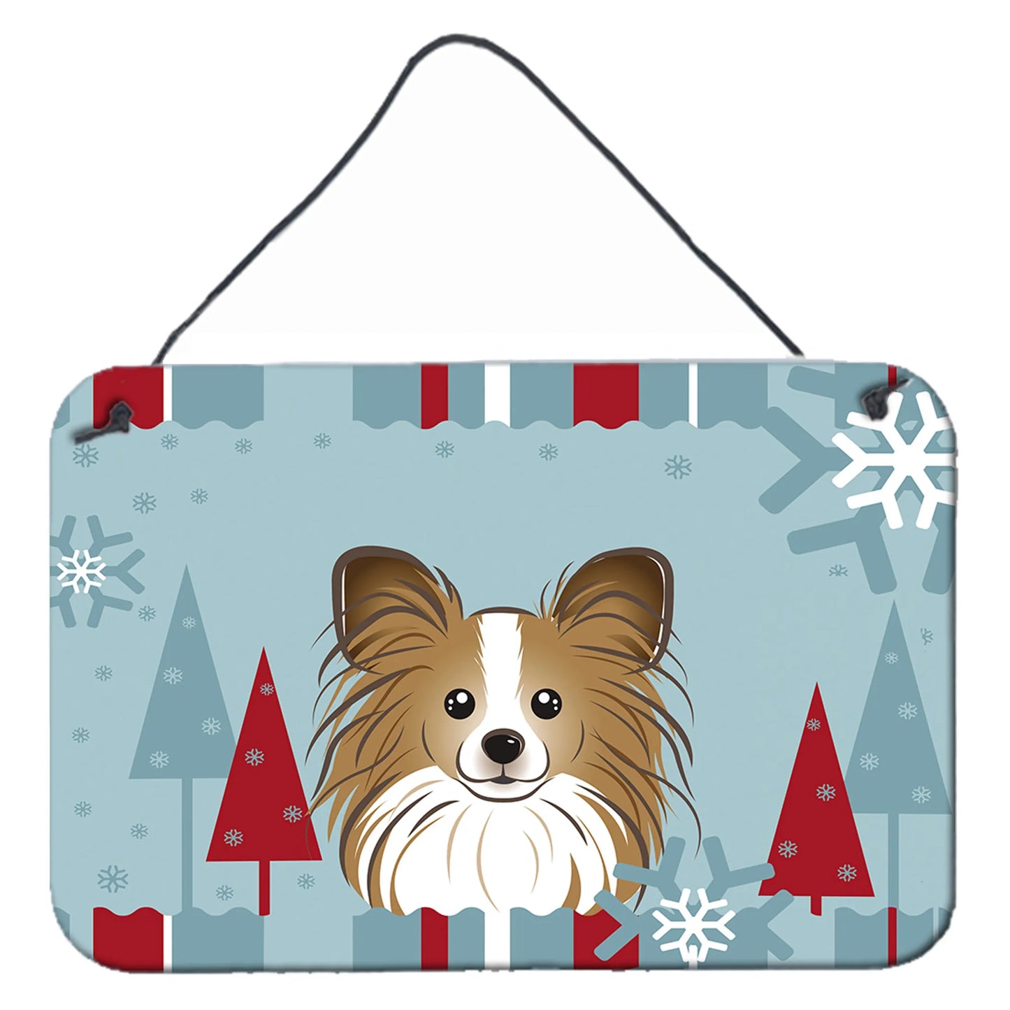 Winter Holiday Design with Dog Art Wall or Door Hanging Prints